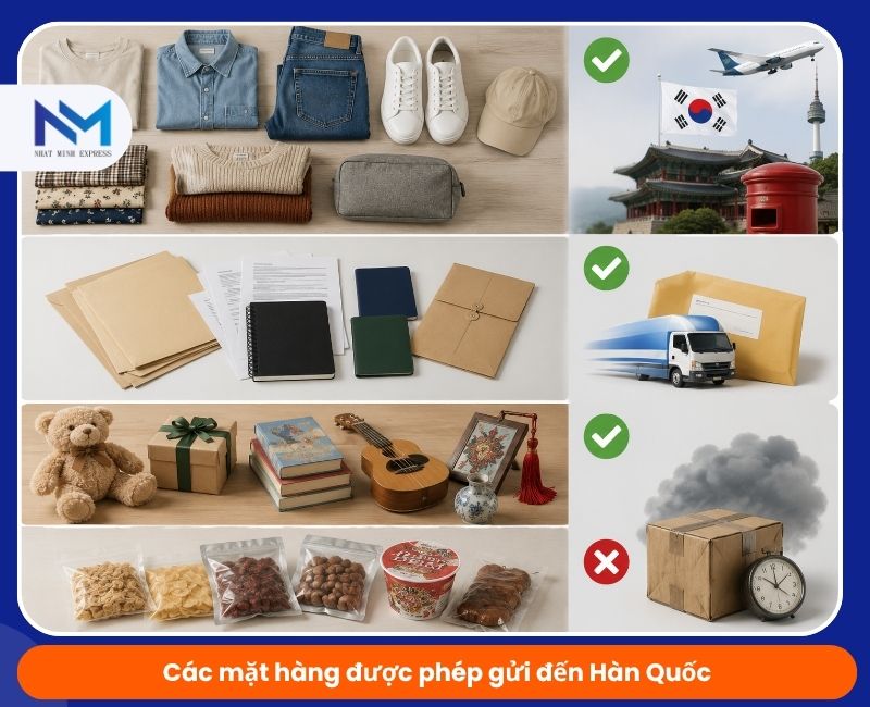 cac mat hang duoc phep gui den han quoc