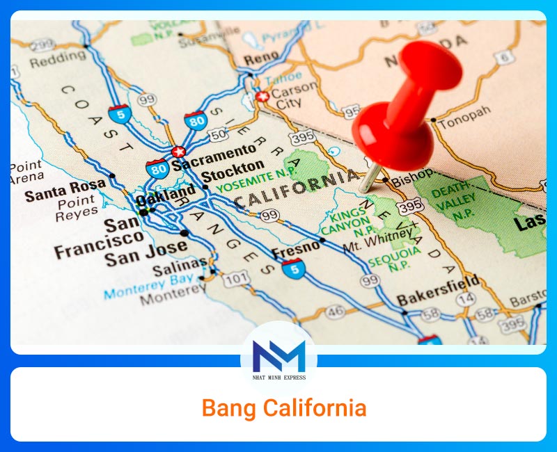 Bản đồ bang California Mỹ có nhiều du học sinh Việt