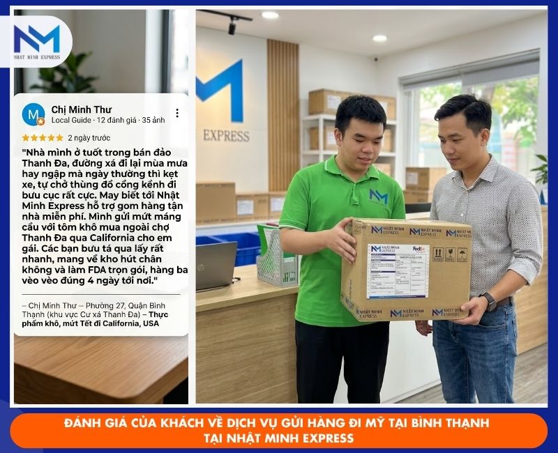 danh gia khach hang ve dịch vu gui hang di my tai quan binh thanh