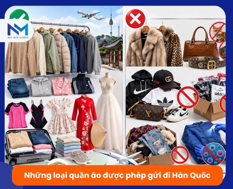 nhung loai quan ao duoc phep gui den han quoc