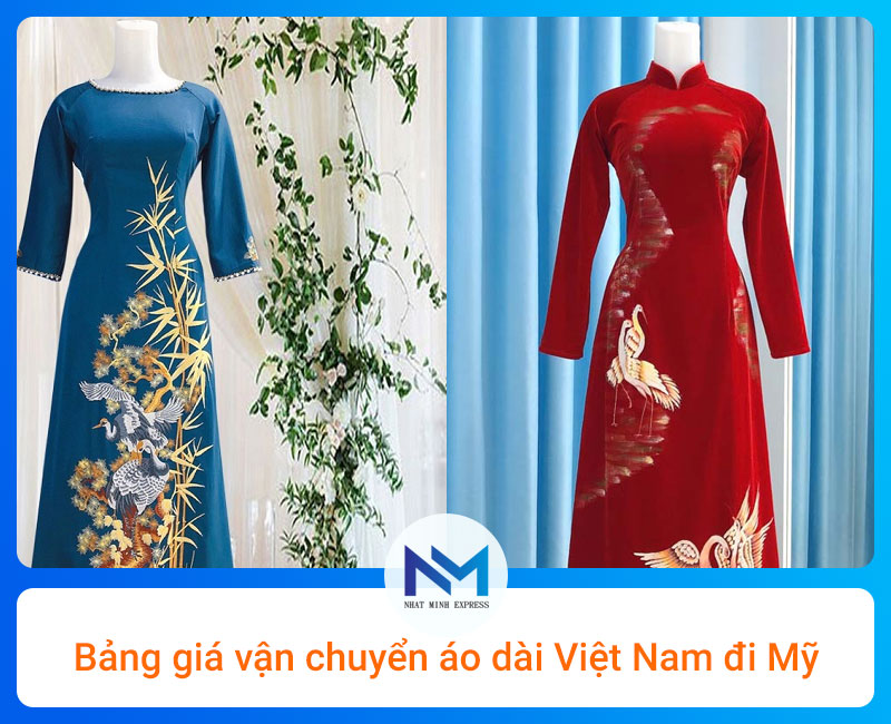 Bảng giá vận chuyển áo dài Việt Nam đi Mỹ