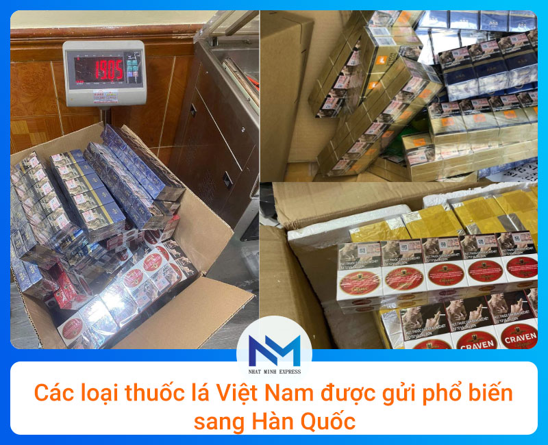 Các loại thuốc lá Việt Nam được gửi phổ biến sang Hàn Quốc