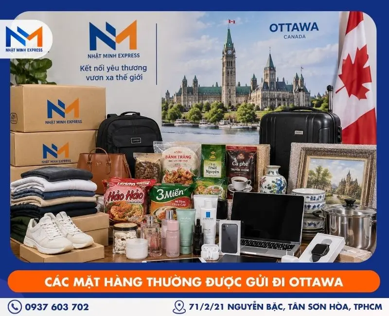 Các mặt hàng thường được gửi đi Ottawa
