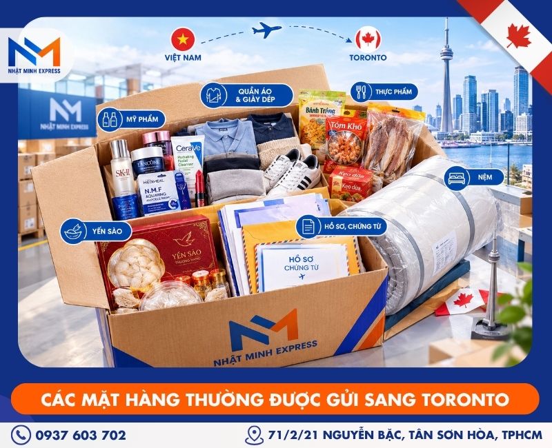 Dịch vụ gửi hàng đi Toronto SIÊU TỐC uy tín Các mặt hàng thường được gửi sang Toronto