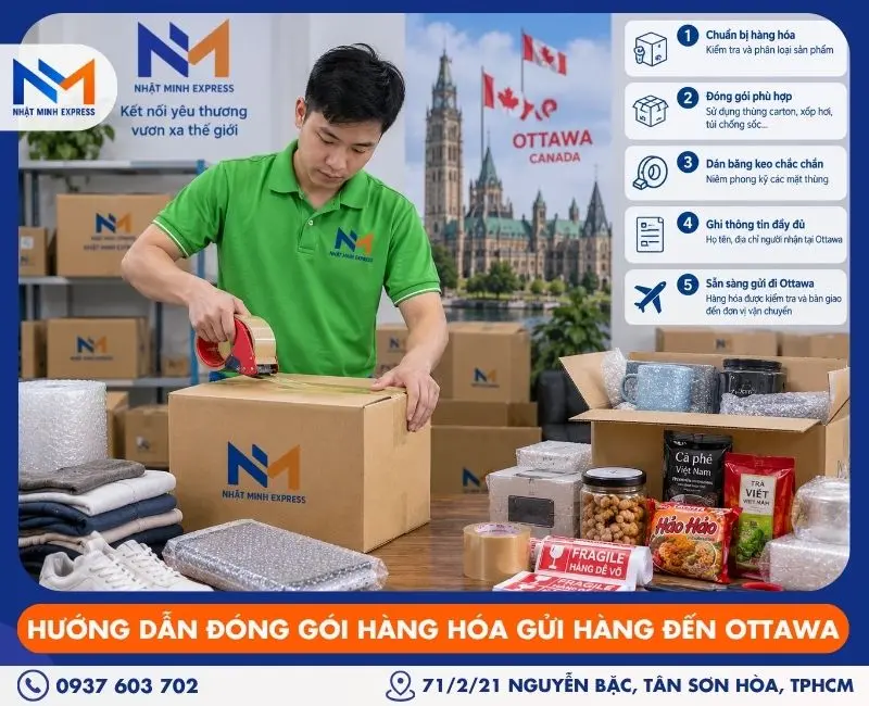 Hướng dẫn đóng gói hàng hóa gửi hàng sang Ottawa