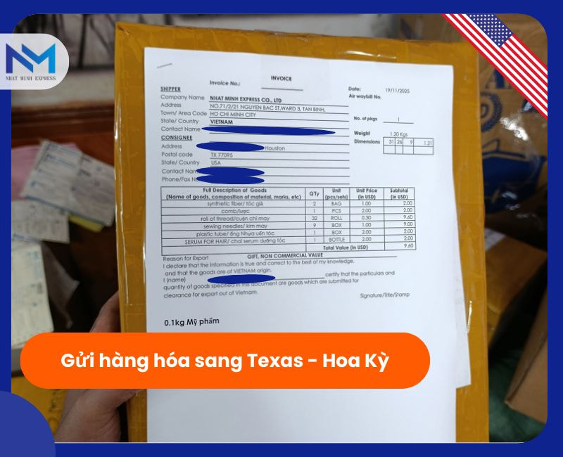 hang hoa gui sang my