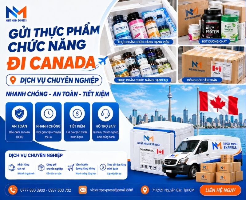 gui thuc pham chuc nang di canada