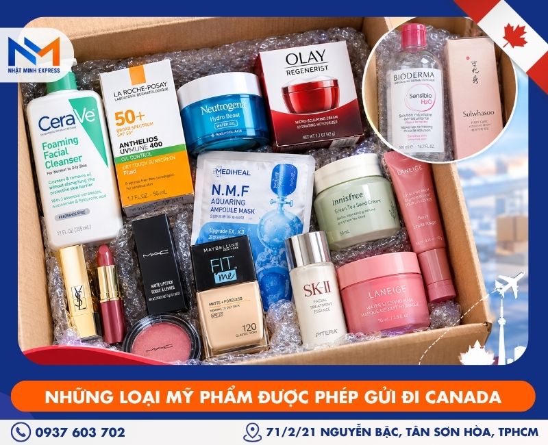 Những loại mỹ phẩm được phép gửi sang Canada