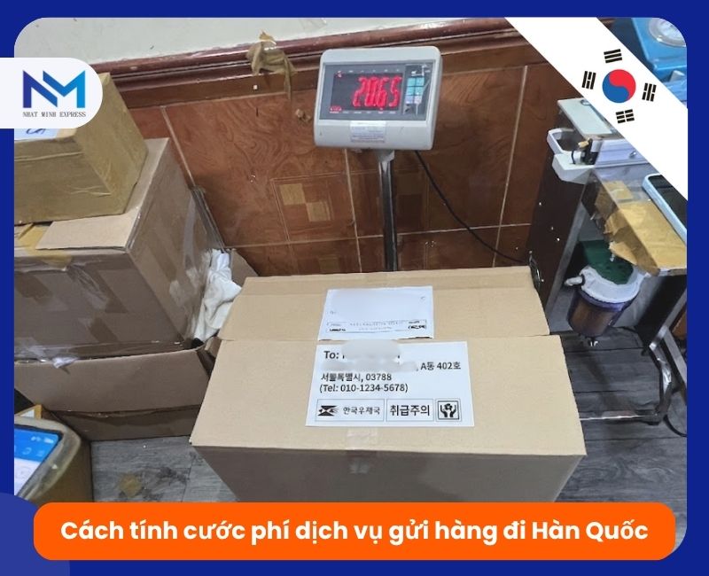 cach tinh cuoc phi dich vu gui hang di han quoc