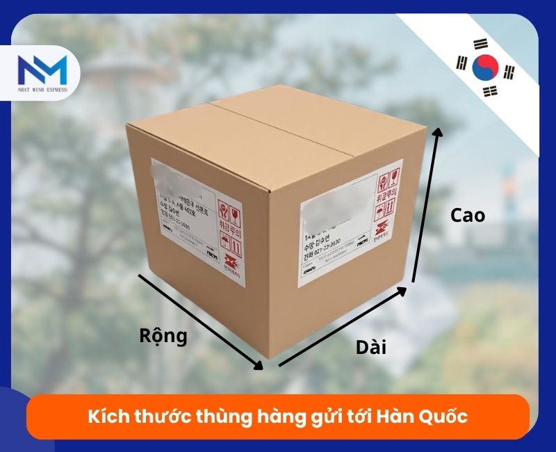kich thuoc thung hang van chuyen di han quoc