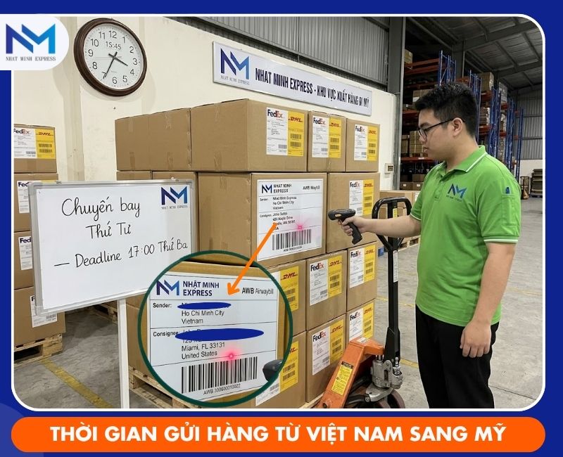 thoi gian gui hang tu viet nam sang my