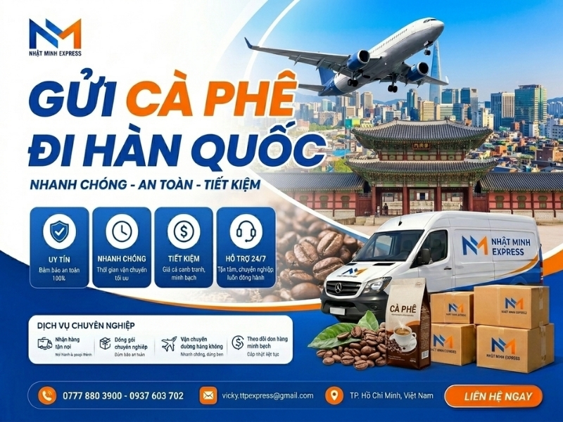 Gửi cafe đi Hàn Quốc