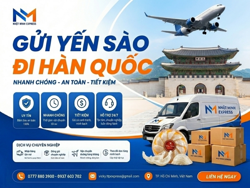 Gửi yến sào đi Hàn Quốc