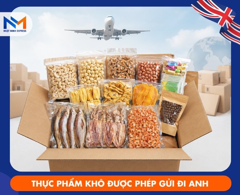 các loại thực phẩm khô được phép gửi đi anh
