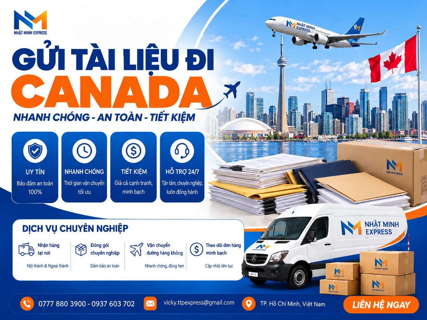gửi tài liệu đi Canada