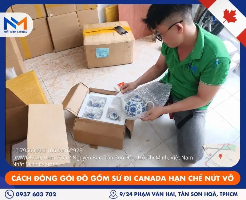 Gửi đồ gốm sứ đi Canada AN TOÀN giao tận nơi Cách đóng gói đồ gốm sứ đi Canada hạn chế nứt vỡ