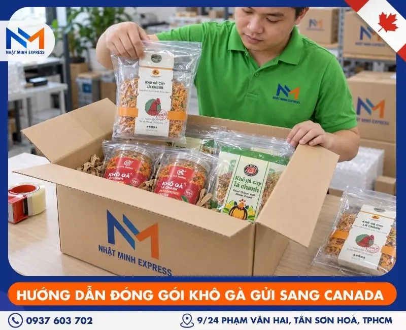 Hướng dẫn đóng gói khô gà gửi sang Canada an toàn