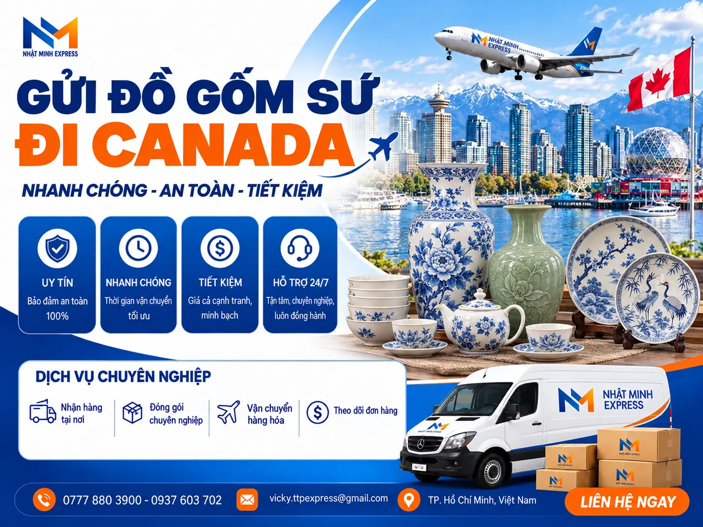gửi đồ gốm sứ đi Canada